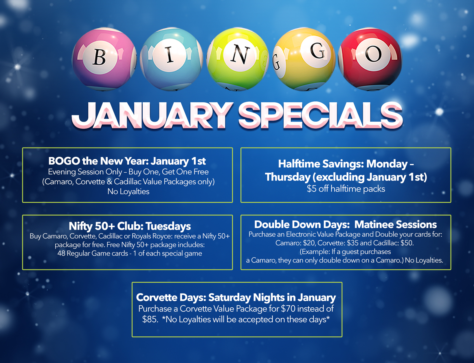 Bingo January Specials