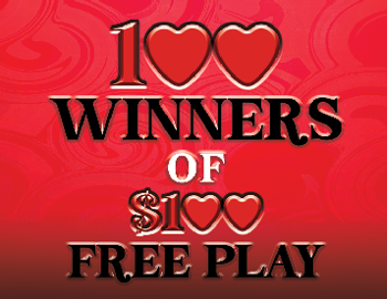 100 winners of $100 free play