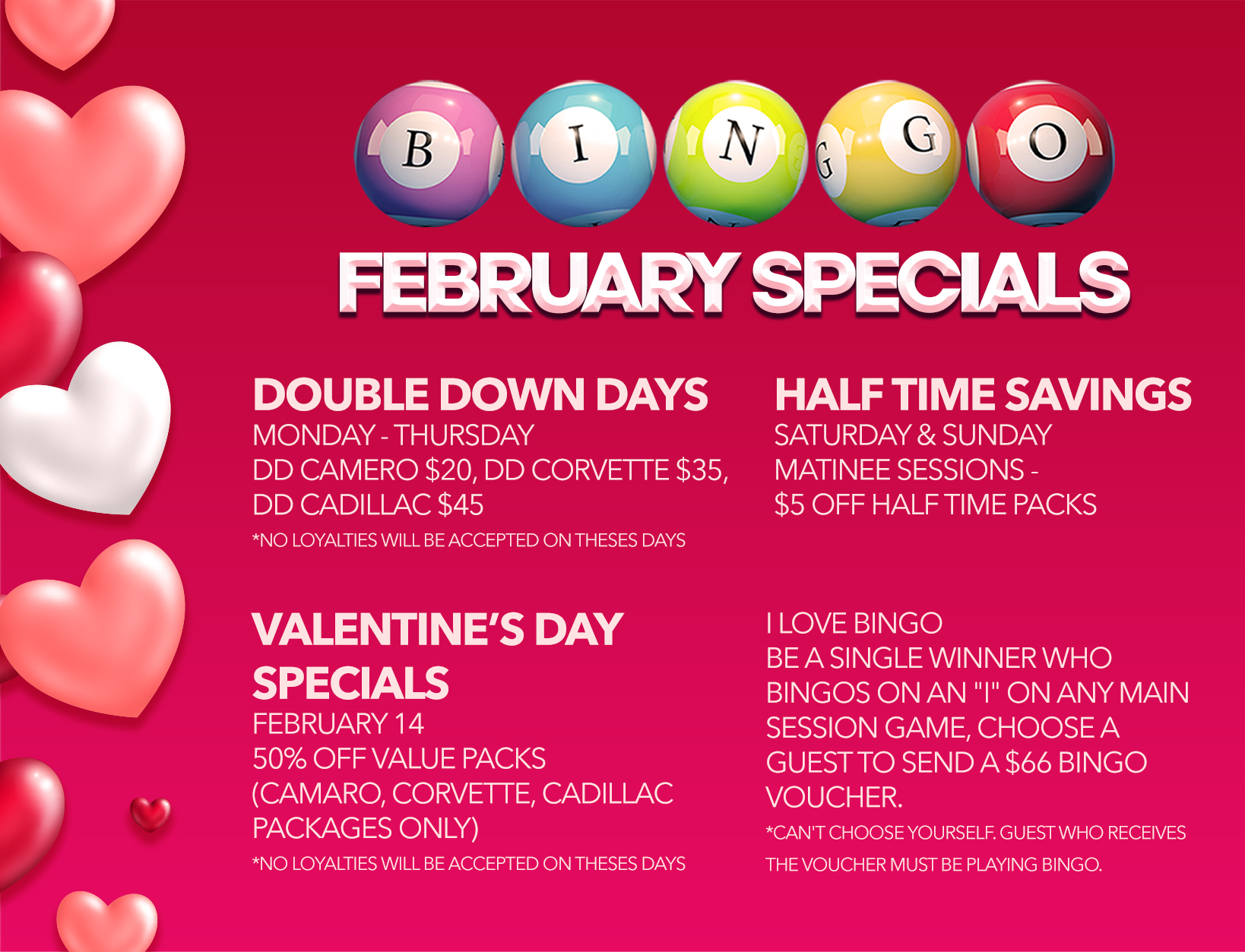 February Bingo Specials