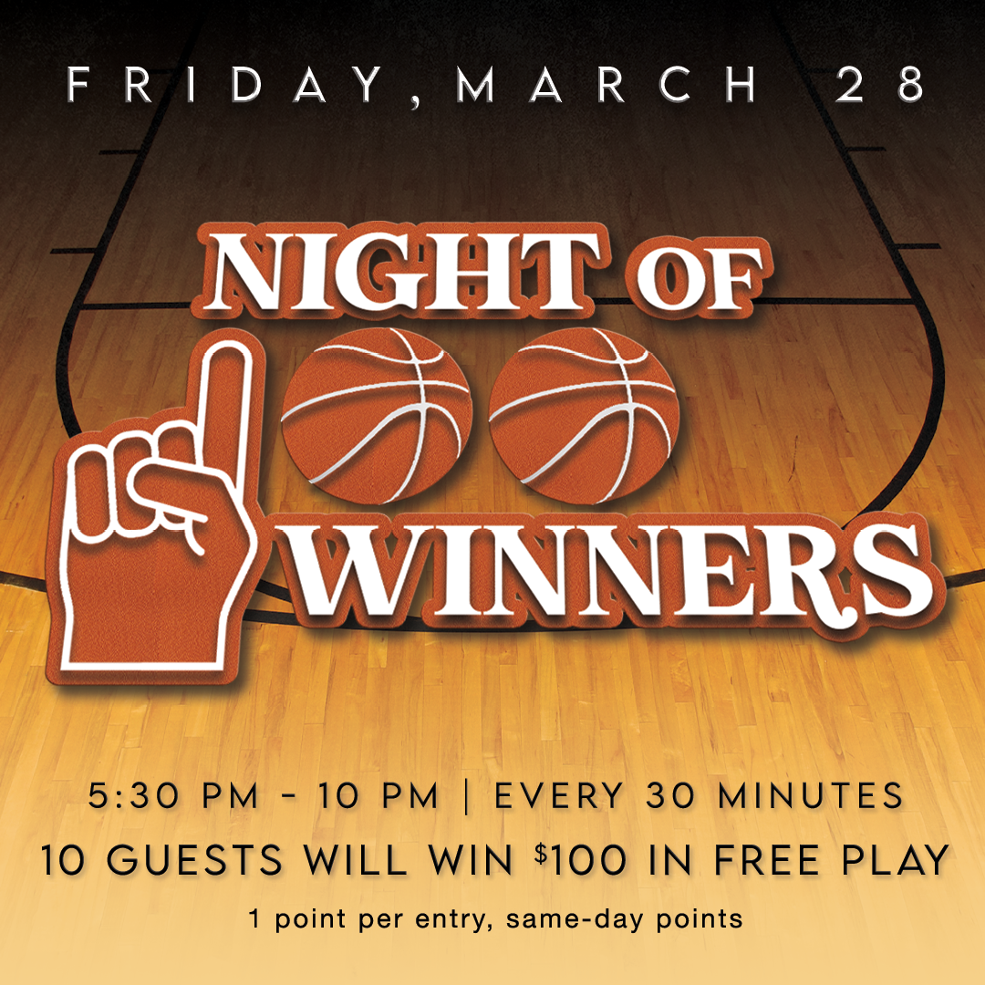 Night of 100 Winners March 28 5:30-10pm