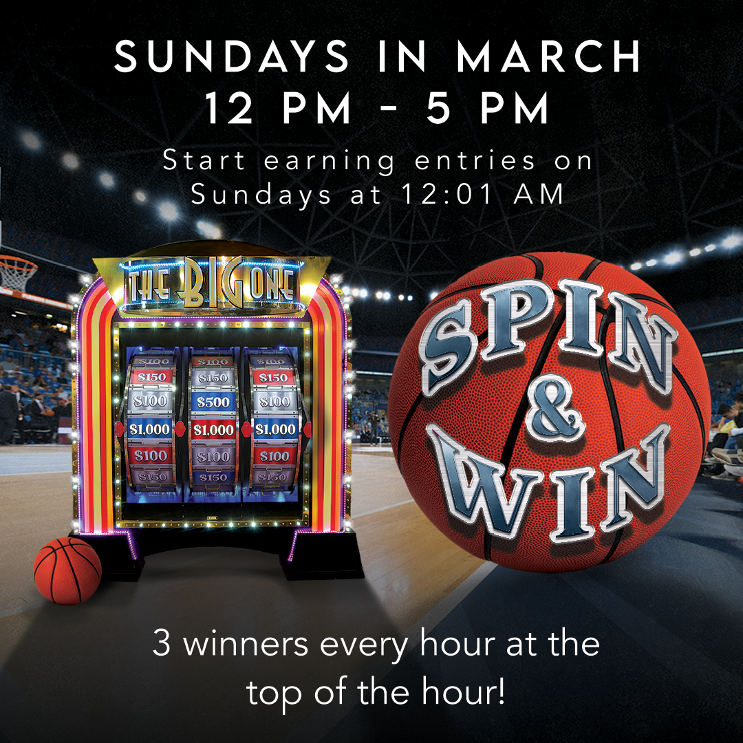 Spin & Win Promotion Sudays 12pm - 5pm